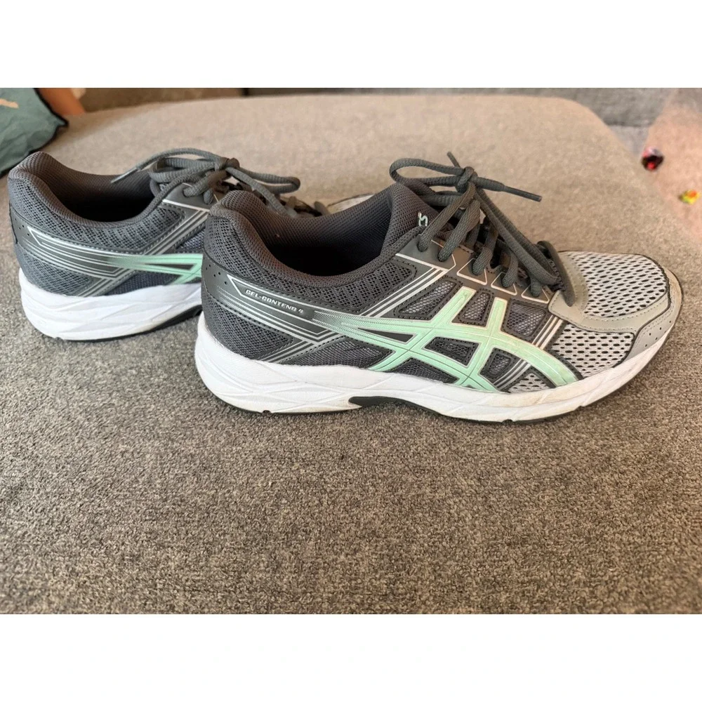 Asics Gel-Contend 4 Womens Running Shoes Grey Mint Green T765N Size 8.5